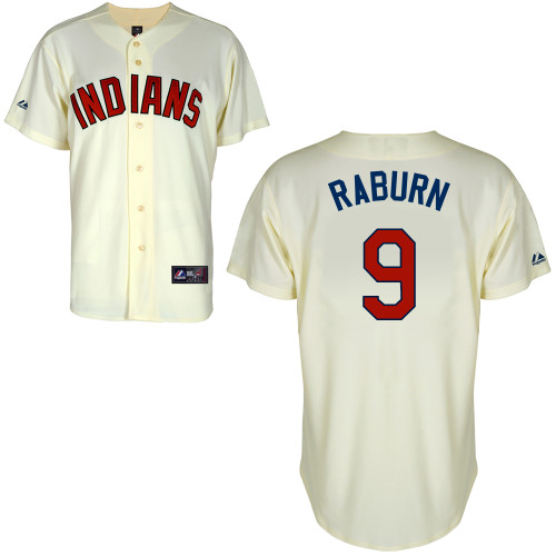 Ryan Raburn #9 mlb Jersey-Cleveland Indians Women's Authentic Alternate 2 White Cool Base Baseball Jersey